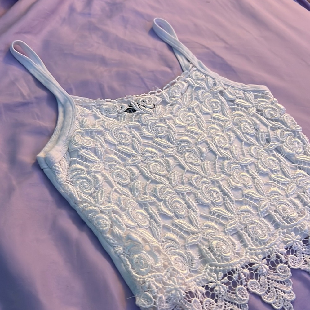 COPY - Vintage white lace tank top, not see through, willing to negotiate